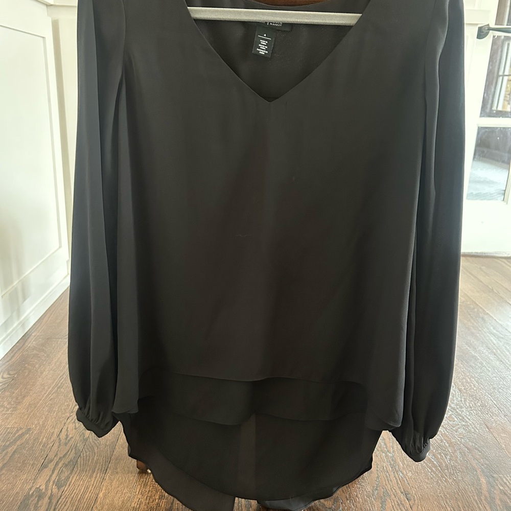 White House Black Market Ebony V-Neck Top